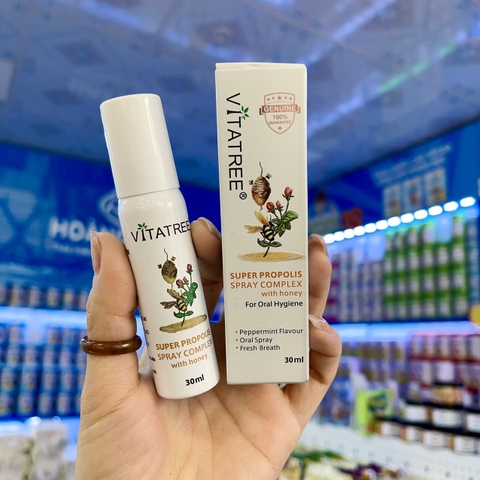 TPCN - Xịt Họng Keo Ong Vitatree 30ml - Úc Làm dịu cơn ho, đau họng và cảm lạnh