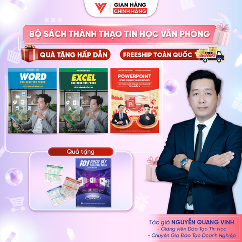 Bộ 3 sách Word - Excel - PowerPoint ứng dụng văn phòng