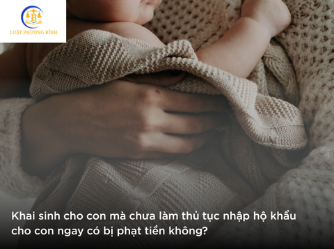 Khai sinh cho con mà chưa làm thủ tục nhập hộ khẩu cho con ngay có bị phạt tiền không?