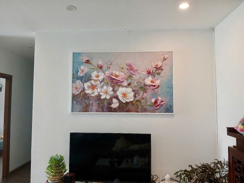 Tranh hoa sơn dầu – Vẻ đẹp tự nhiên thanh nhã cho không gian sống