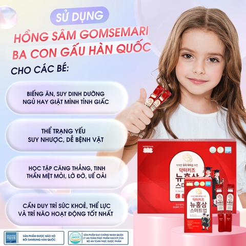 Hồng sâm Ba Con Gấu  Hàn Quốc dành cho các bé