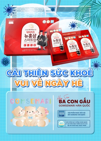 Nước hồng sâm Gomsemari Ba Con Gấu Hàn Quốc công thức vàng cho trẻ phát triển toàn diện