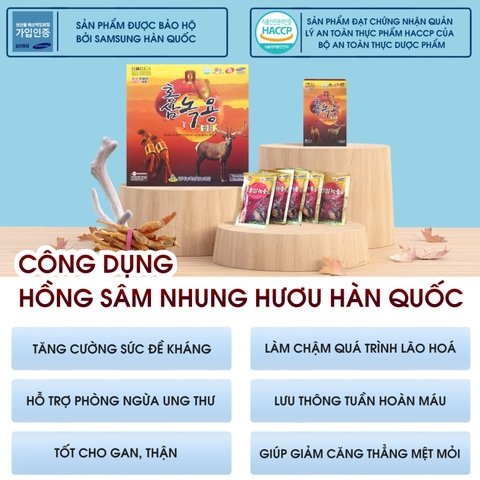 Hồng Sâm Nhung Hươu Hàn Quốc Red Ginseng Deer Antlers