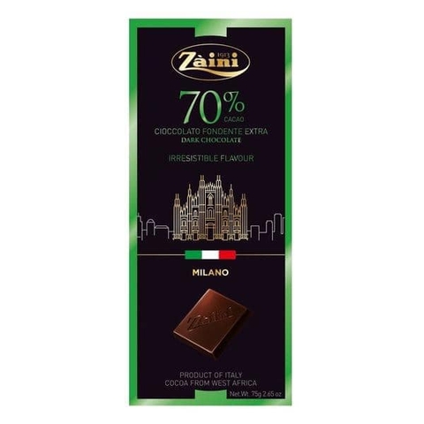 Chocolate Zaini Extra Dark Chocolate 70% 75g