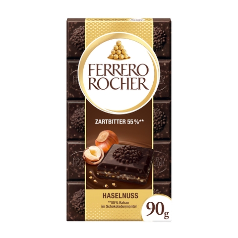 Socola Ferrero Rocher Haselnuss 90g ( Zartbitter 55% kakao)