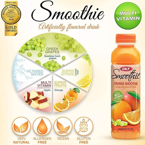 Nước ép sinh tố trái cây Smoothie OKF 500ml (nho trắng-cam-xoài)