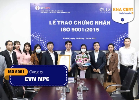 Chứng nhận ISO 9001 cho Ban quản lý Dự án Xây dựng Điện Miền Bắc – Chi nhánh Tổng Công ty Điện lực Miền Bắc
