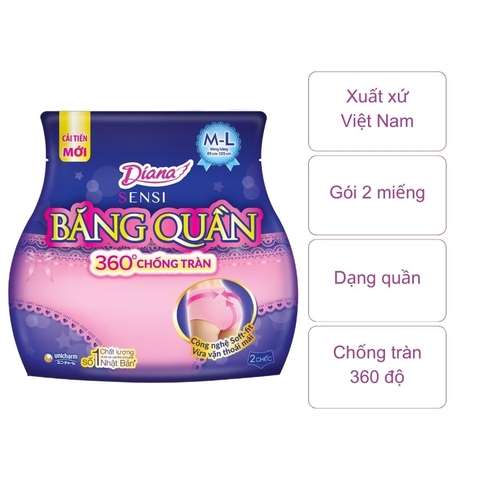Băng quần vệ sinh Diana Sensi M-L (gói 2 miếng)