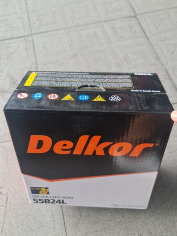 Ăc quy 45Ah 12v DELKOR Korea CCA 325 (cọc nhỏ)