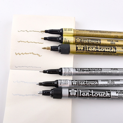 Bút gundam Maker Tool Sakura đánh dấu bằng dầu Highlight Electroplating Pen Gold Silver