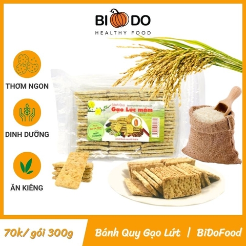 Bánh Gạo Lứt Ngũ Cốc Ăn Kiêng - Bí Đỏ Food - Bánh Quy Ăn Dặm Cho Bé