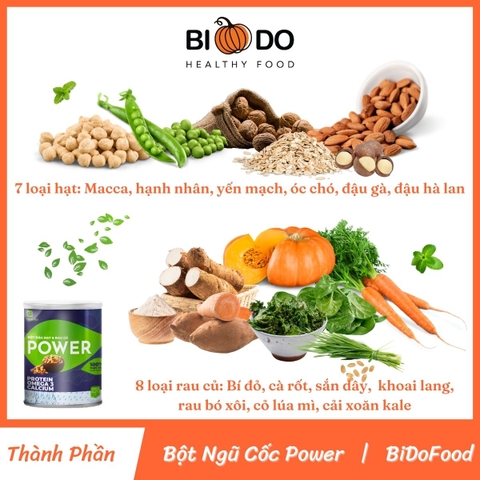 Bột Ngũ Cốc Rau Củ Power - Bí Đỏ Food - Sữa Hạt Bổ Sung Dinh Dưỡng Cho Bé