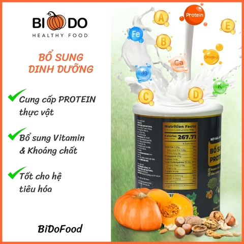 Bột Ngũ Cốc Dinh Dưỡng Đậu Hạt Rau Củ 420g Thuần Chay - Bí Đỏ Food - Bổ Sung Protein Thực Vật