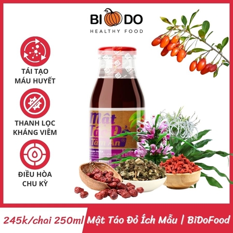 Mật Táo Đỏ Ích Mẫu 250ml - Bí Đỏ Food - Bổ Máu Đẹp Da Bên Nàng Ngày Ấy