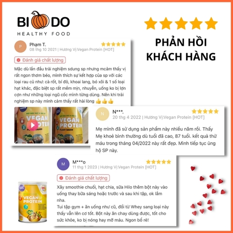 Vegan Protein Bột Sữa Hạt Đậu Rau Củ 420g Thuần Chay - Bí Đỏ Food - Sữa Hạt Bổ Sung Dinh Dưỡng