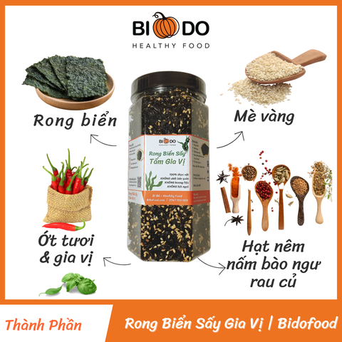 Rong Biển Sấy Tẩm Gia Vị - Bí Đỏ Food - Ăn Vặt Healthy