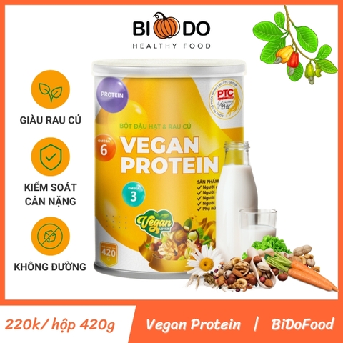 Vegan Protein Bột Sữa Hạt Đậu Rau Củ 420g Thuần Chay - Bí Đỏ Food - Sữa Hạt Bổ Sung Dinh Dưỡng