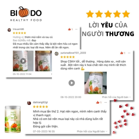 Hạt Nêm Rau Củ Cải Xoăn 420g - Bí Đỏ Food - Hạt Nêm Tự Nhiên Lành Tính