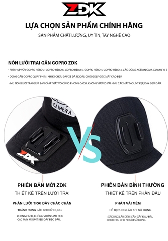 NÓN LƯỠI TRAI GẮN CAM - ZDK