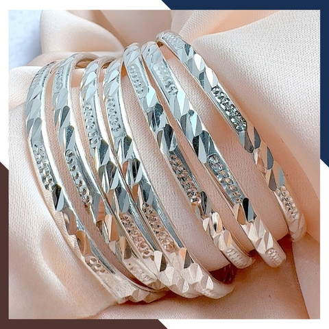 Bộ vòng tay ximen, vòng tuần bạc ta cho nữ đẹp mã C120TL5C3