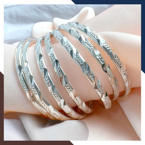 Bộ vòng tay ximen, vòng tuần bạc ta cho nữ đẹp mã C120TL5C3