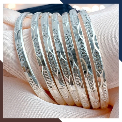 Bộ vòng tay ximen, vòng tuần bạc ta cho nữ đẹp mã C120TL5C3