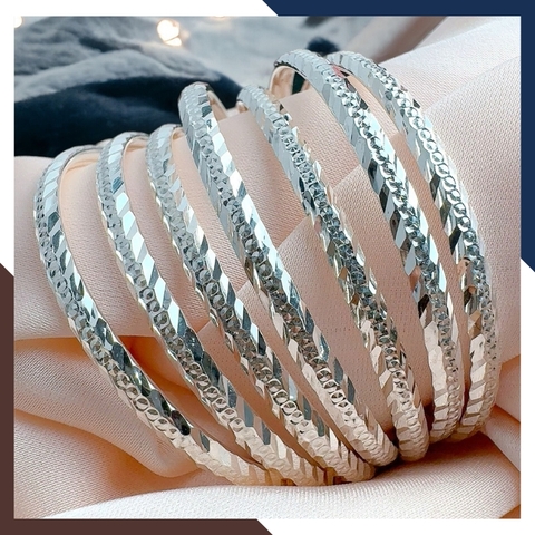 Bộ vòng tay ximen, vòng tuần bạc ta cho nữ đẹp mã C120TL5C3