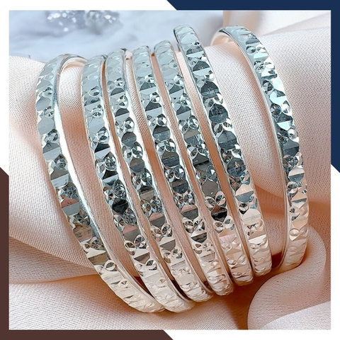 Bộ vòng tay ximen, vòng tuần bạc ta cho nữ đẹp mã C120TL5C3