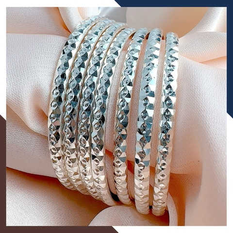 Bộ vòng tay ximen, vòng tuần bạc ta cho nữ đẹp mã C120TL5C3