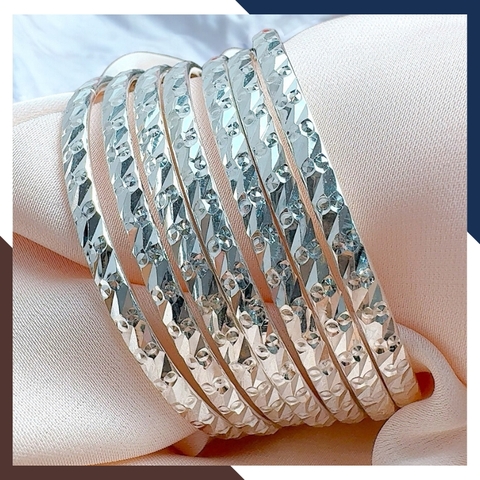 Bộ vòng tay ximen, vòng tuần bạc ta cho nữ đẹp mã C120TL5C3