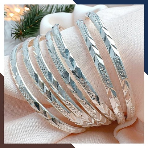 Bộ vòng tay ximen, vòng tuần bạc ta cho nữ đẹp mã C120TL5C3