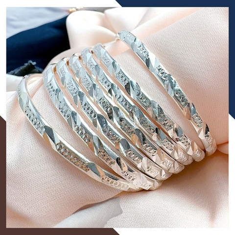 Bộ vòng tay ximen, vòng tuần bạc ta cho nữ đẹp mã C120TL5C3