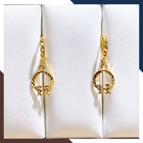 Bông tai vàng nữ tròn tòn ten trẻ trung TL43 | vàng tây 10k