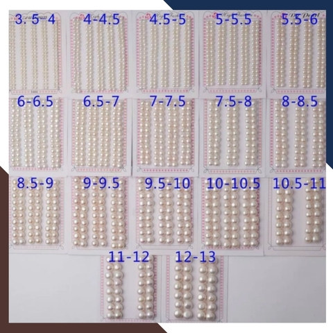 Bông tai ngọc trai bạc nụ 12-12,5mm cho nữ đẹp mã 12AC150