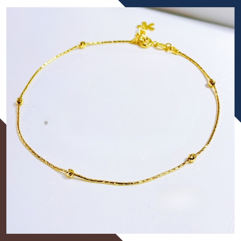 Combo lắc tay và lắc chân bi vàng tây 10k cho nữ đẹp mẫu dây mì mã T50C69