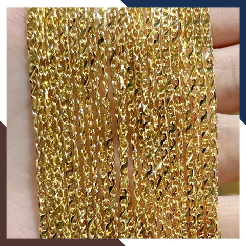 Dây chuyền chữ cong bằng vàng tây 10k, mẫu trơn không mặt đẹp cho nữ mã N105T152