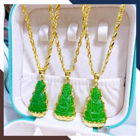 Dây chuyền vàng tây 10k mặt đá cẩm thạch cho mẹ, phụ nữ trung niên, người lớn tuổi mã D184M52D30