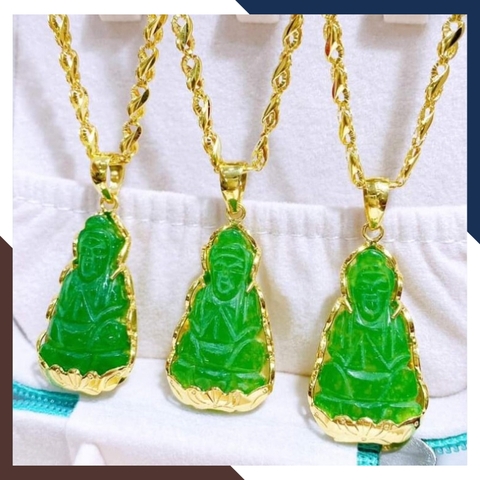 Dây chuyền vàng tây 10k mặt đá cẩm thạch cho mẹ, phụ nữ trung niên, người lớn tuổi mã D184M52D30