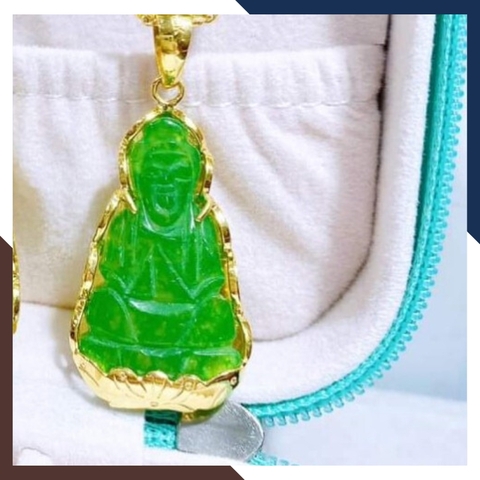 Dây chuyền vàng tây 10k mặt đá cẩm thạch cho mẹ, phụ nữ trung niên, người lớn tuổi mã D184M52D30