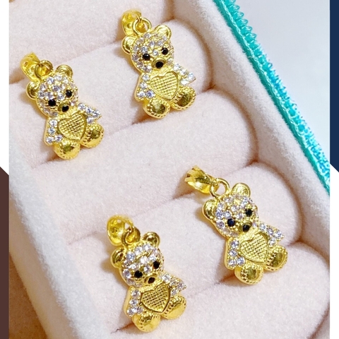 Dây chuyền vàng tây nữ 10k mặt hình con gấu đính đá mã D75M26