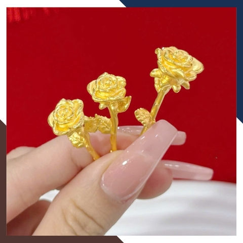 Hoa Hồng Bằng Vàng 24k 9999 Làm Quà Tặng Người Yêu Mã QTV01