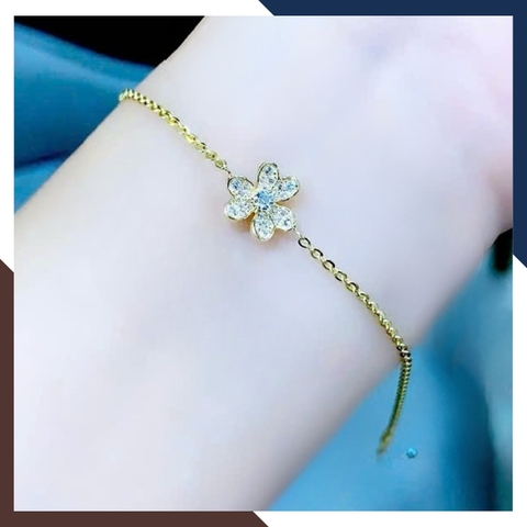 Lắc Tay Cỏ 3 Lá Vàng Ý 10k Cho Nữ May Mắn, Thanh Lịch LTVN158