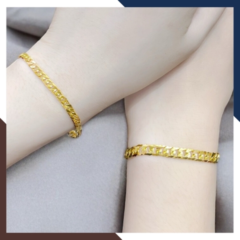 Lắc tay khoen lật vàng tây 10k cho nam nữ đeo cặp đôi đẹp mã 105N207