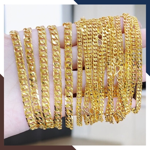 Lắc tay khoen lật vàng tây 10k cho nam nữ đeo cặp đôi đẹp mã 105N207