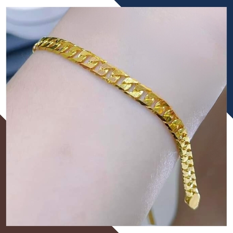 Lắc tay vàng nam, lắc tay khoen lật vàng tây 10k cho nam đẹp mã 78157