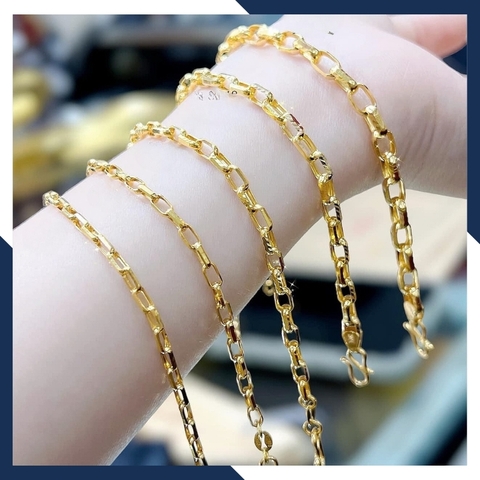 Lắc tay vàng nữ 1 chỉ, lắc xích vàng tây 10k mã 42D150