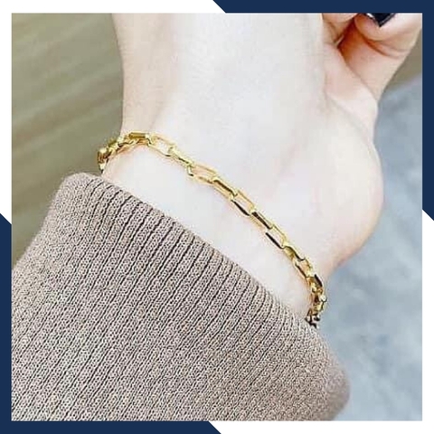 Lắc tay vàng nữ 1 chỉ, lắc xích vàng tây 10k mã 42D150