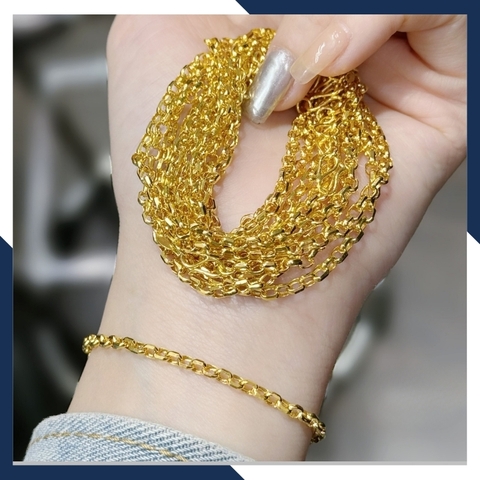 Lắc tay vàng nữ 1 chỉ, lắc xích vàng tây 10k mã 42D150