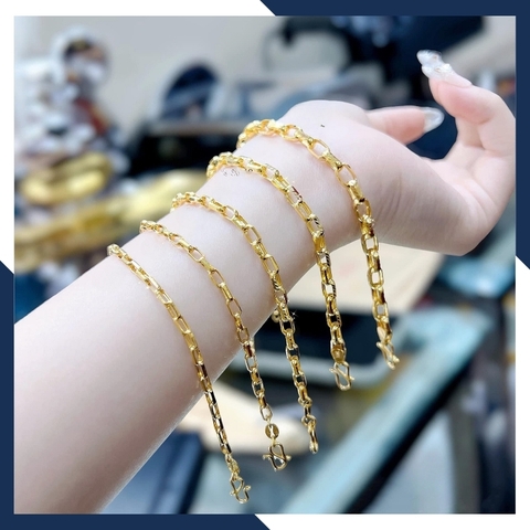 Lắc tay vàng nữ 1 chỉ, lắc xích vàng tây 10k mã 42D150