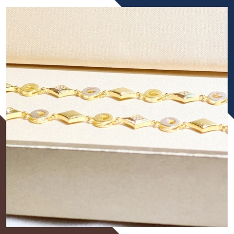 Lắc tay vàng tây 10k đính đá đơn giản cho phụ nữ trung niên mã TL119